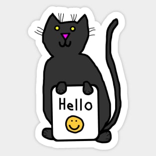 Cute Cat says Hello Sticker